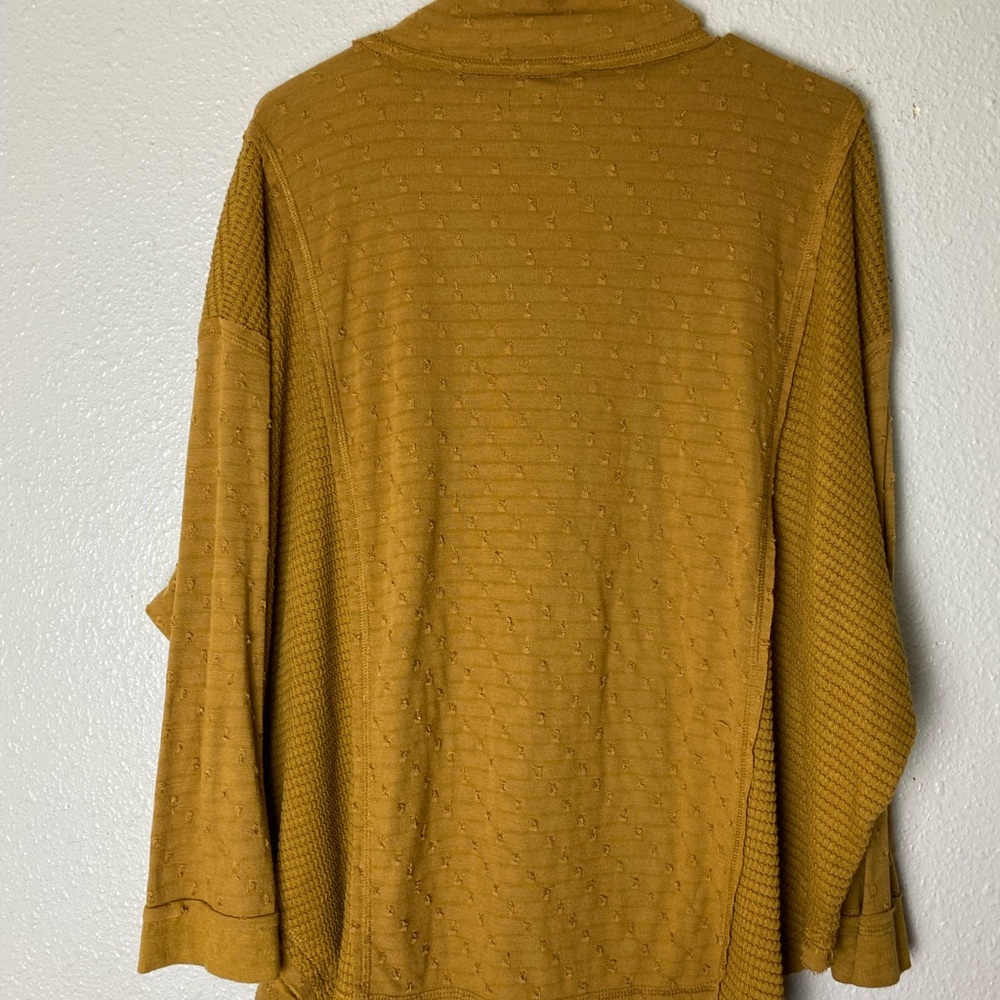 Miss Me oversized mustard yellow cowl neck tunic long sleep top - Picture 7 of 7